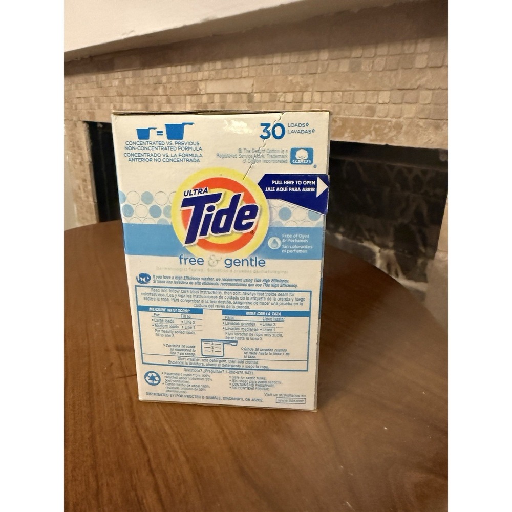 Tide Ultra Free & Gentle Powder Laundry Detergent 30 Loads 42 Oz New and Sealed - Picture 2 of 6